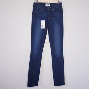 NWT Paige Skyline Skinny Reagan Dark Wash Mid Rise Denim Jean Pants Size 24